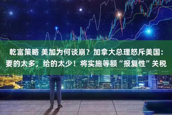 乾富策略 美加为何谈崩？加拿大总理怒斥美国：要的太多，给的太少！将实施等额“报复性”关税
